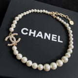 Chanel Cc Logo Choker Necklace Gold Tone Jewelry premium replica - image 3