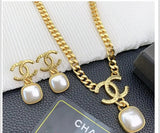 Chanel Hammered Gold Tone Cc Pearl Set Jewelry premium replica - image 2