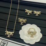 Chanel Bow Cc Logo Crystal Set Jewelry premium replica - image 4