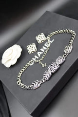Chanel Cc Logo Star Pendant Necklace Earrings Set Jewelry premium replica - image 4