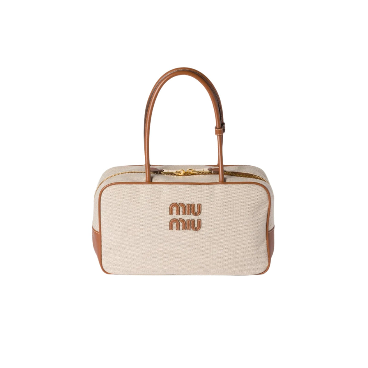 Miu Miu Beau Canvas Leather Beige Wallet – Grey premium replica - image 1