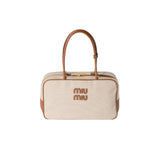 Miu Miu Beau Canvas Leather Beige Wallet – Grey premium replica - image 1