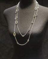 Dior Navy Long Necklace Silver Jewelry premium replica - image 4