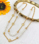 Dior Petit Cd Heart Pearl Double Necklace Jewelry premium replica - image 4