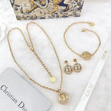 Dior Crystal Set Gold Jewelry premium replica - image 4