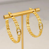 Dior Cd Chain Hoop Earring Gold Jewelry premium replica - image 4