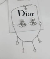 Dior Letter Charm Necklace Silver Jewelry premium replica - image 4