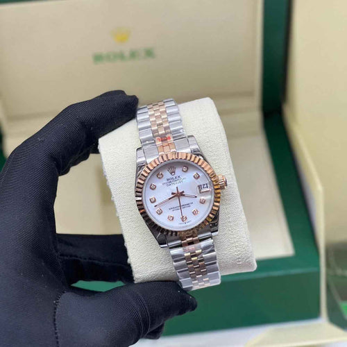 Rolex Datejust Diamond Bezel Rose Gold Watch premium replica - image 2