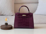 Hermès Kelly Crocodile Mahroon Bag premium replica - image 2