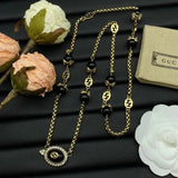 Gucci Gg Black Bead Chain Bracelet Gold Jewelry premium replica - image 4