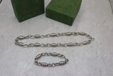 Gucci Chunky Chain Necklace Bracelet Set Silver Jewelry premium replica - image 4