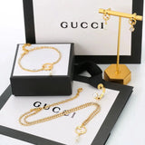 Gucci Gg Crystal Pearl Bracelet Gold Jewelry premium replica - image 2