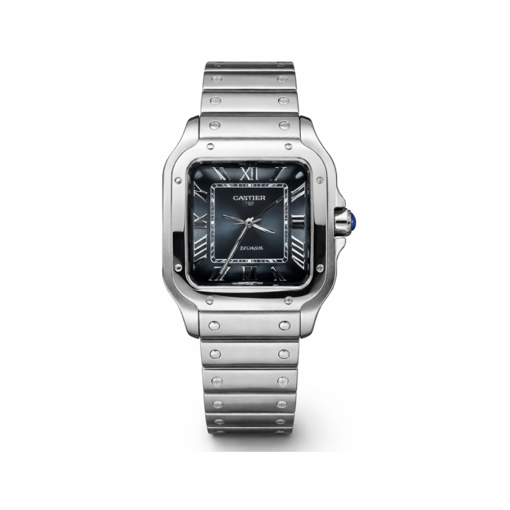 Cartier Santos De Steel Blue Dial Watch premium replica - image 1
