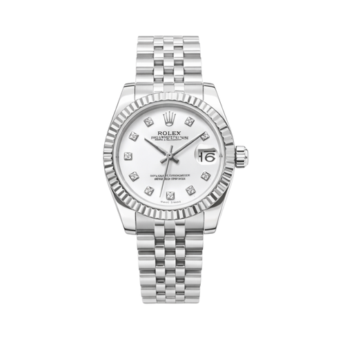 Rolex Datejust White Diamond Dial Watch premium replica - image 1