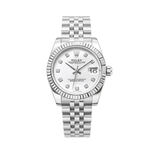 Rolex Datejust White Diamond Dial Watch