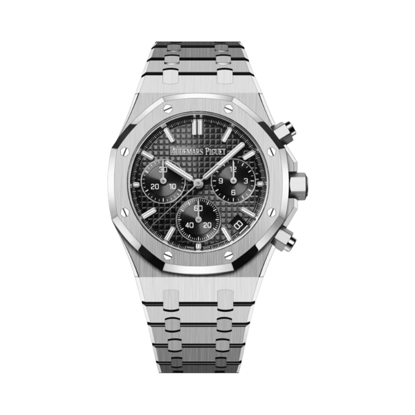 Audemars Piguet Royal Oak Selfwinding Chronograph Stainless Silver Steel Black Dial Watch