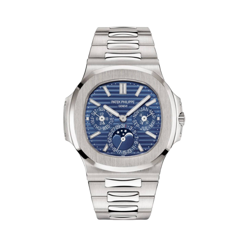 Patek Philippe Nautilus Blue Dial Silver Tone Watch – White Gold, White premium replica - image 1