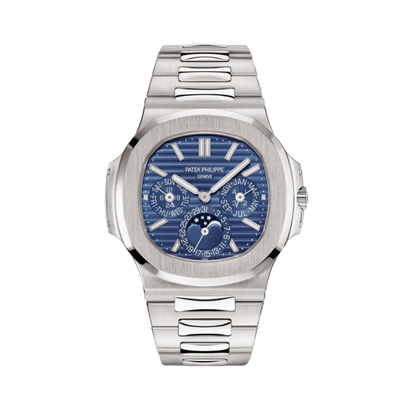 Patek Philippe Nautilus Blue Dial Silver Tone Watch – White Gold, White