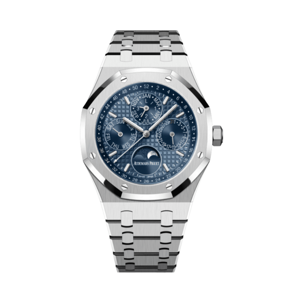 Audemars Piguet Royal Oak Perpetual Calendar Silver Blue Dial Watch