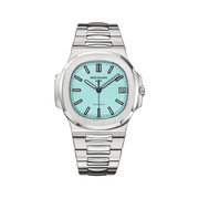 Patek Philippe Nautilus Blue Dial Silver Tone Watch premium replica - image 1