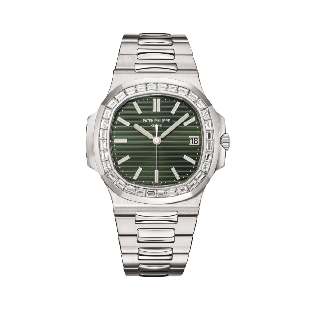 Patek Philippe Nautilus Green Dial Silver Tone Watch premium replica - image 1
