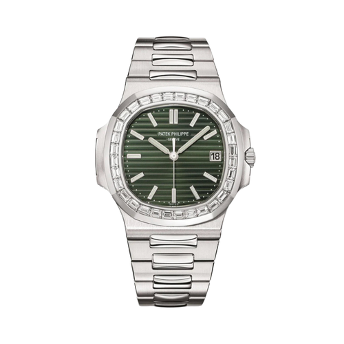 Patek Philippe Nautilus Green Dial Silver Tone Watch premium replica - image 1