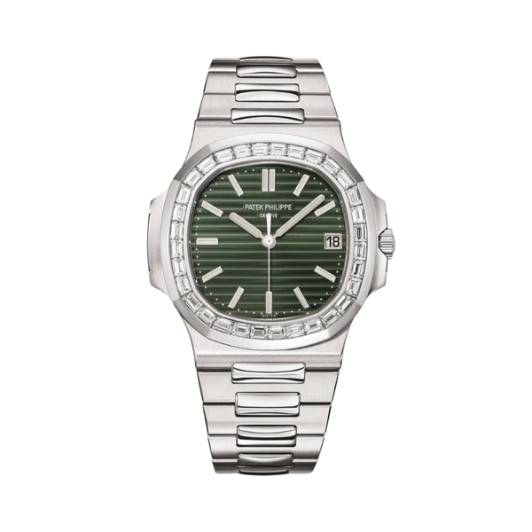 Patek Philippe Nautilus Green Dial Silver Tone Watch