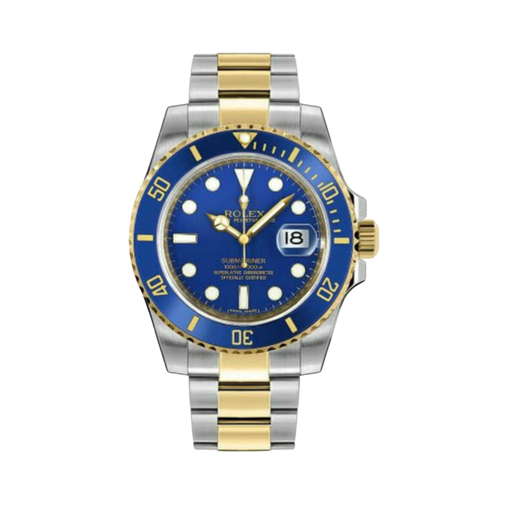 Rolex Submariner Date Two Tone Blue Dial Watch premium replica - image 1