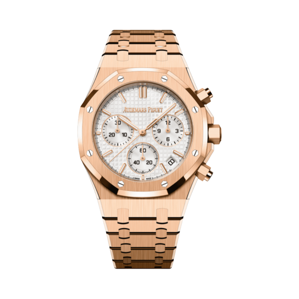 Audemars Piguet Royal Oak Selfwinding Chronograph Stainless Gold Steel White Dial Watch