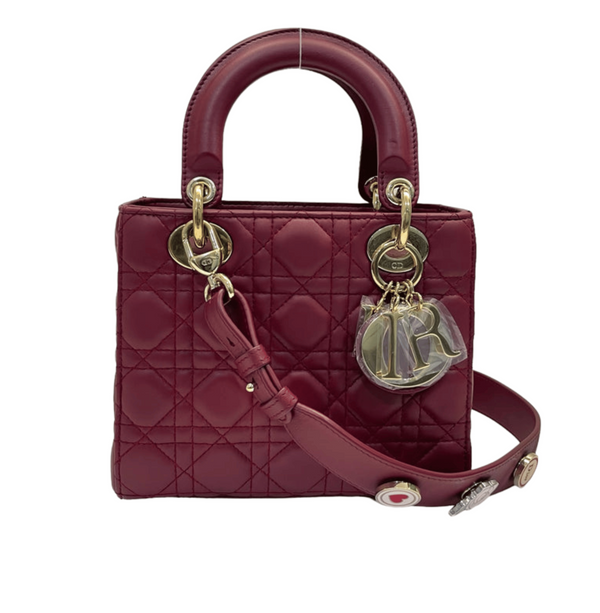 Dior My Abc In Burgundy Or Red Cannage Lambskin. Bag