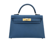 Hermès Mini Kelly 20 Deep Blue Epsom Leather Gold Hardware Bag premium replica - image 1