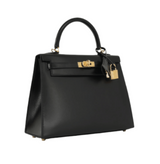 Hermès Kelly 28 Sellier Black Box Calfskin Leather Gold Hardware Bag premium replica - image 3