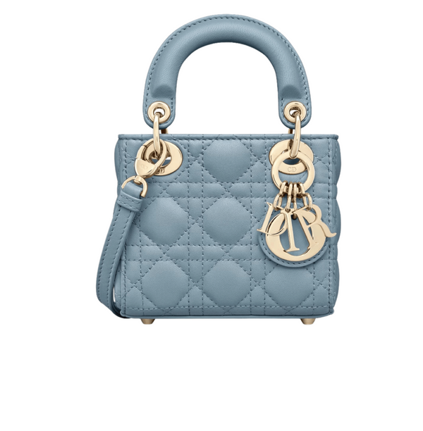 Dior Lady Micro In A Soft Blue Bag