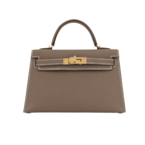 Hermès Kelly Mini Ii Sellier Etoupe Epsom Leather Gold Hardware Bag