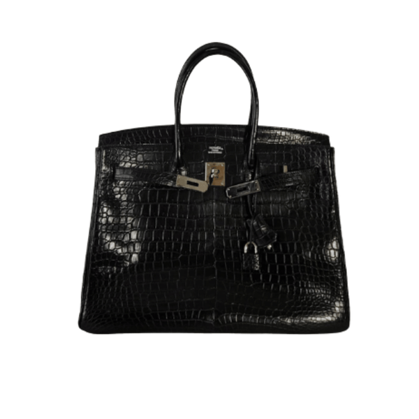 Hermès Birkin Shiny Black Crocodile Skin Bag