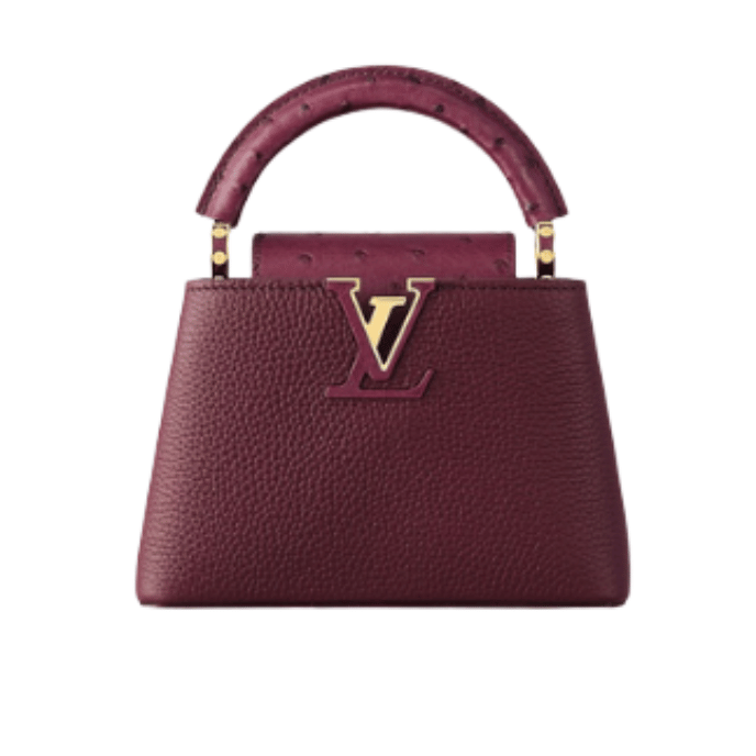 Louis Vuitton Capucines East-West Mini Crinkled Grenat Red Leather Gold-Toned Hardware premium replica - image 1