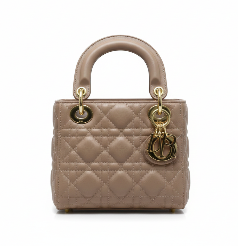Dior Mini Lady In Blush Pink Or Nude Rose Lambskin Bag premium replica - image 1