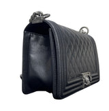 Chanel Boy In Black Quilted Caviar Leather Bag premium replica - image 2