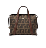 Fendi Ff Jacquard Medium Boston Bag – Brown premium replica - image 1