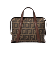 Fendi Ff Jacquard Medium Boston Bag – Brown premium replica - image 1