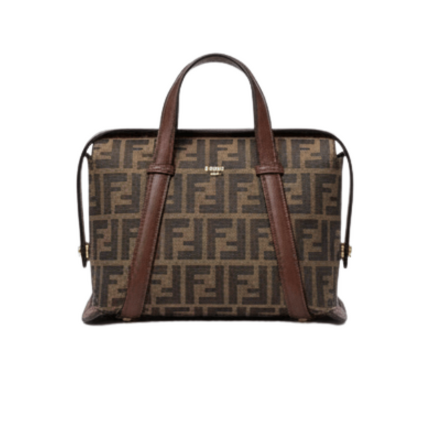 Fendi Ff Jacquard Medium Boston Bag – Brown