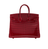 Hermès Birkin 30 Made From Shiny Niloticus Crocodile Leather Deep Red Bag premium replica - image 2