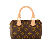 Louis Vuitton Nano Speedy Monogram Canvas Natural Cowhide Leather Trim Bag premium replica - image 1