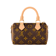 Louis Vuitton Nano Speedy Monogram Canvas Natural Cowhide Leather Trim Bag premium replica - image 1